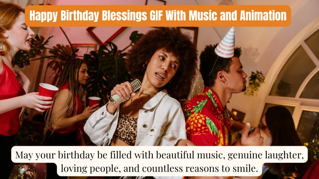 Happy Birthday Blessings GIF With Music and Animation